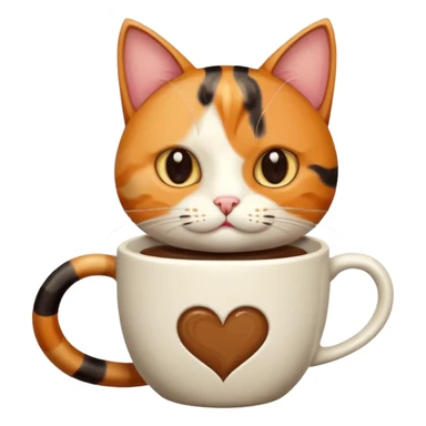 Un gato con una taza de café  sticker