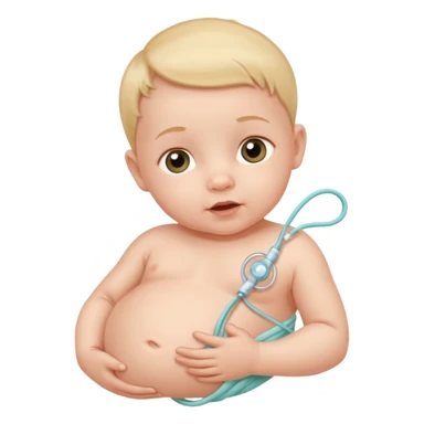 baby with umbilical cord sticker