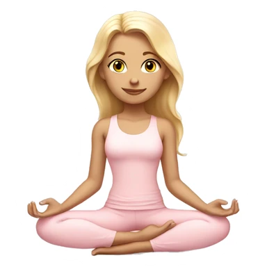 angelic blonde yoga girl in light pink yoga outfit sticker