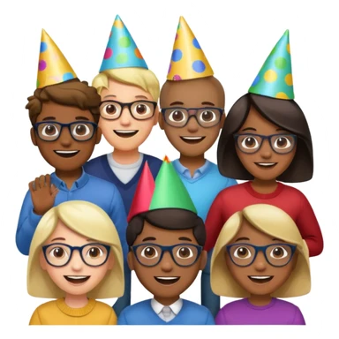 Generate a realistic emoji of someone a group of smart people sticker