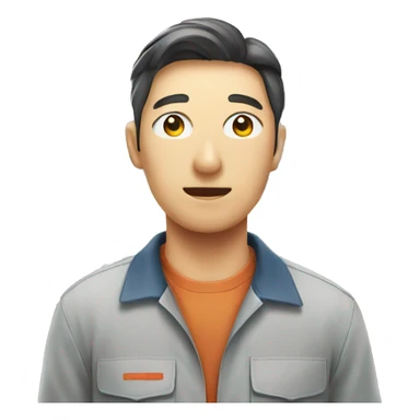 a worker in a warehouse in korean sticker