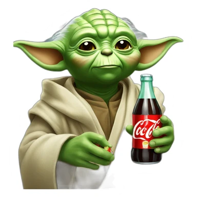 yoda drink a coca cola sticker