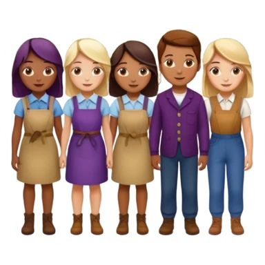 Make a photo of 5 project managers, specificly 3 girls and 2 boys, that are making project for improvment of the vineyard sticker