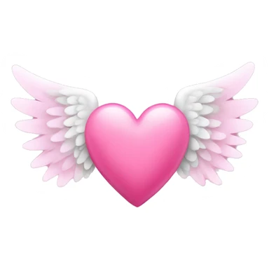 pink heart with angel wings sticker