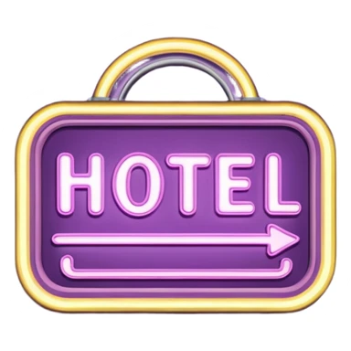 Mauve retro hotel sign sticker