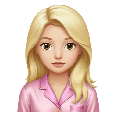 Blonde long hair lady in light pink silk pijamas sticker