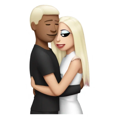 lady gaga with a male fan hugging eachother  sticker