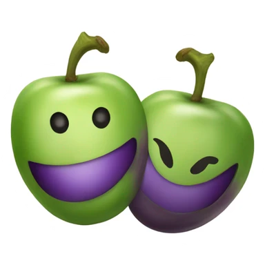 Apple eggplant emoji but mirrored sticker