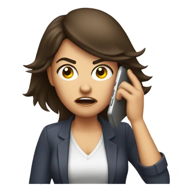 Brunette angry Woman talking on cell phone sticker