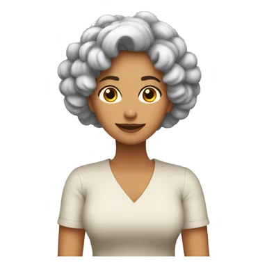 mujer con rulos entera sticker