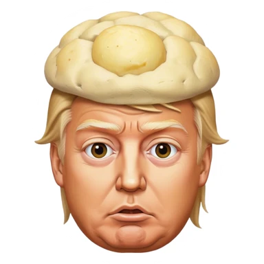 Donald trump with mash potatoes on his head sticker