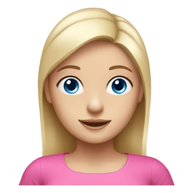 Blonde girl with blue eyes with a pink Pilates mat sticker