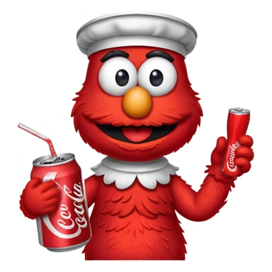 Elmo drink coke sticker