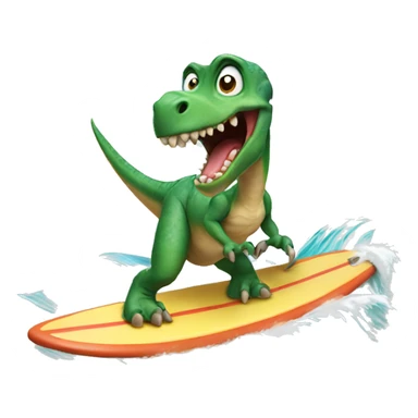 Dinosaur riding a surf board sticker