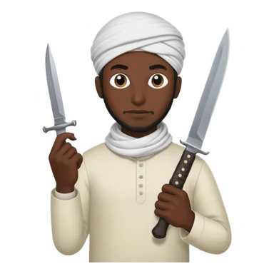Muslim man with a knife amd bombs sticker