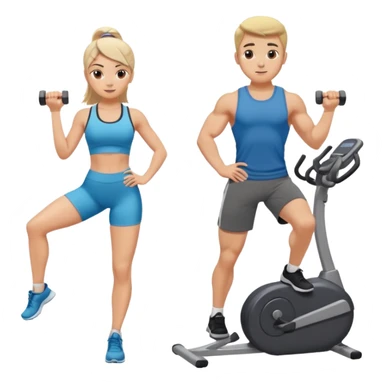 fitness girl and boy sticker