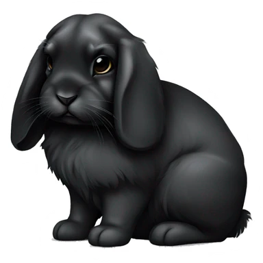 black holland lop bunny rabbit sad tired sticker