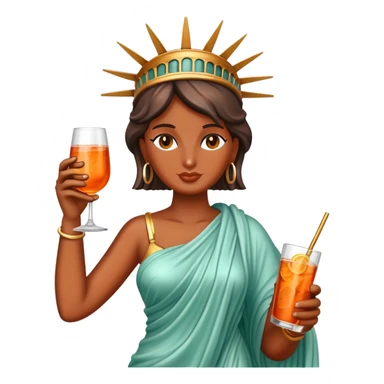 STATUE OF LIBERTY DRINKING APEROL SPRITX sticker