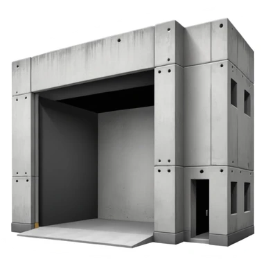 a 2d warehouse in black and white for a report sticker