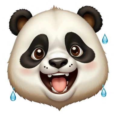 laughing panda with teardrops sticker