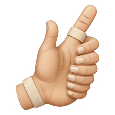 Thumbs up with a bandage on the base of the thumb sticker