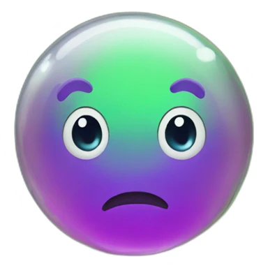 emoticon in the form of a green soap bubble is surprised sticker