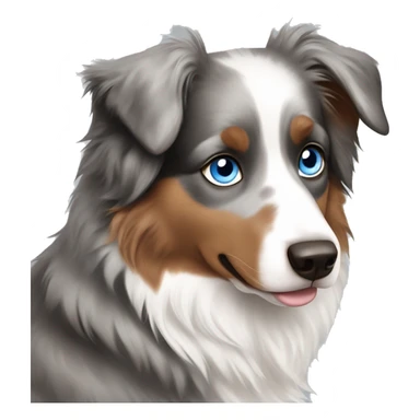 Australian shepherd with a blue eye and brown eye. With gray, black and white hair sticker