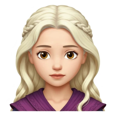 Daenerys Targaryen from Games of throne character face only younger sticker