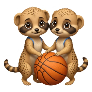 Baby meerkats playing basktball sticker