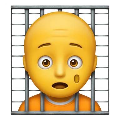 staunendes Emoji im Gefängnis sticker