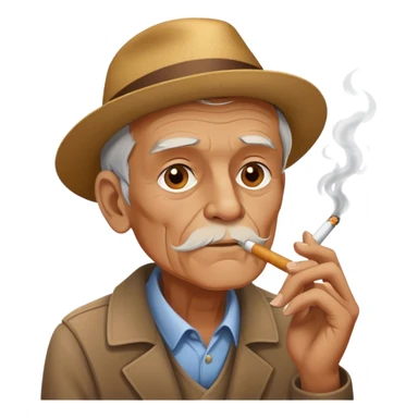 Old man smoking a cigarette  sticker