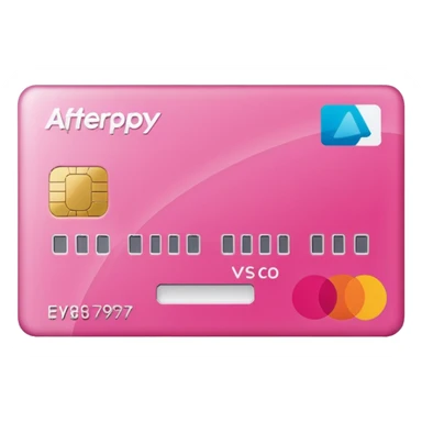 pink big afterpay word on a credit card sticker