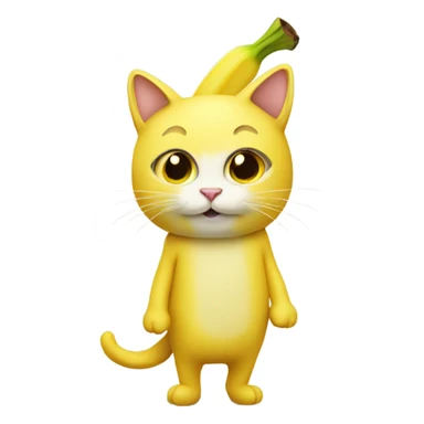 Cat wearing a banana costume sticker