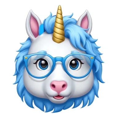 unicorn with blue glasses sticker