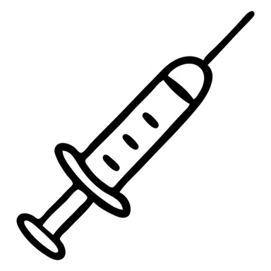 A medical syringe with needle, simple and recognizable icon for healthcare sticker