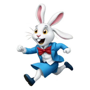 Alice in wonderland rabbit running late for important date  sticker