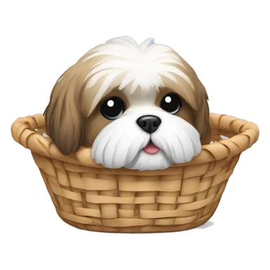 Shi tzu in a basket  sticker