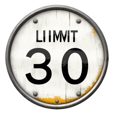 tempo 30 verkehrsschild auf strasse sticker