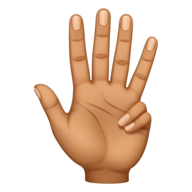 Really can't you follow instructions, I said Hand with 3 straight fingers and one bent towards the palm (the 3rd finger) should be 4 fingers and a thumb with the 3rd finger obviously cured intowards the palm sticker