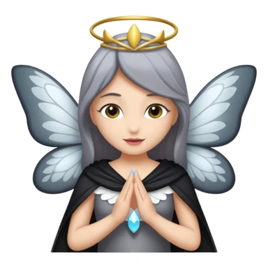 Gata gris oscura con blanco con dizfraz de hada sticker