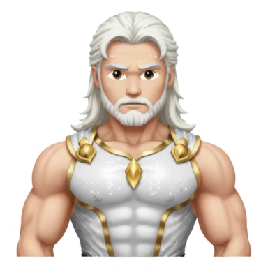 Jupiter, God of Thunder from Gods and Goddesses with long white hair, white sequin outfit sticker