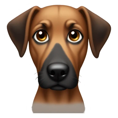 Brown dog with black splotches with pointy ears  sticker