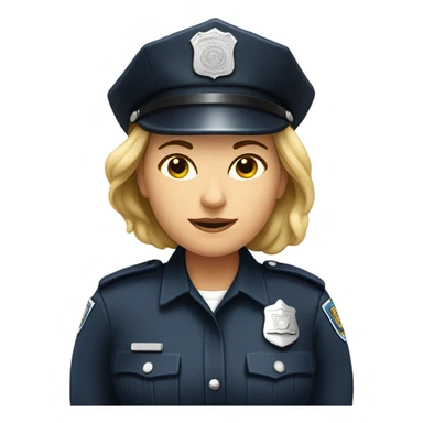  white police girl standing sticker