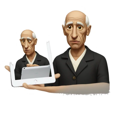 pablo picasso with an ipad sticker