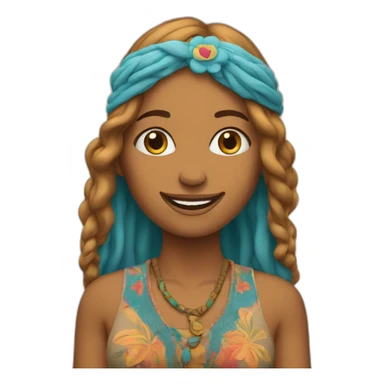 hippie woman happy sticker