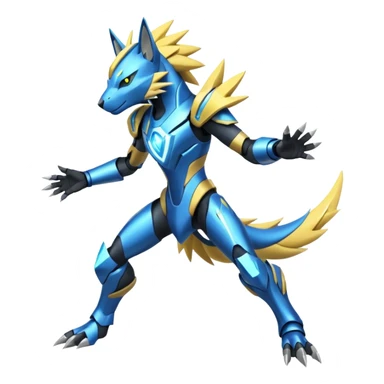 Modern Futuristic Cyber-Manectric-Zeraora-fusion (full body) sticker