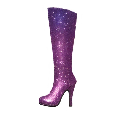 Sparkly knee high heeled boots sticker