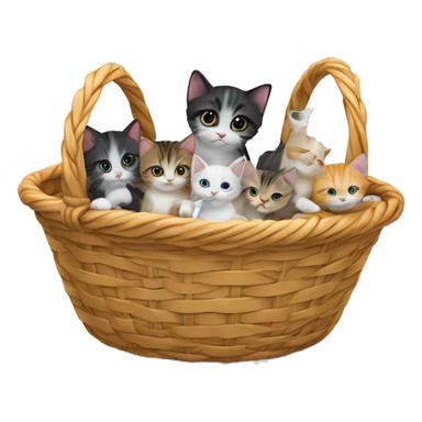 Basket of kittens add a star overhead ￼ sticker