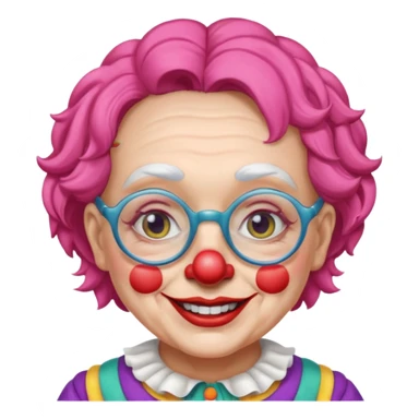 grandma clown with eyeglasses sticker