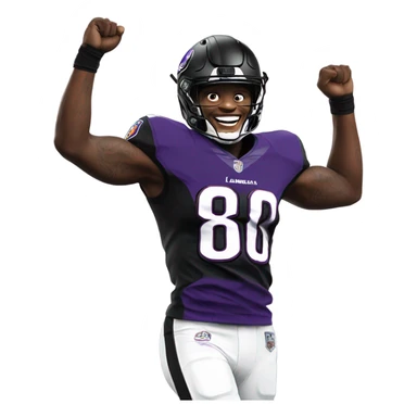 Lamar Jackson celebrating  sticker